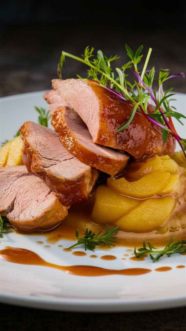 Herb-Crusted Pork Tenderloin with Apple Compote