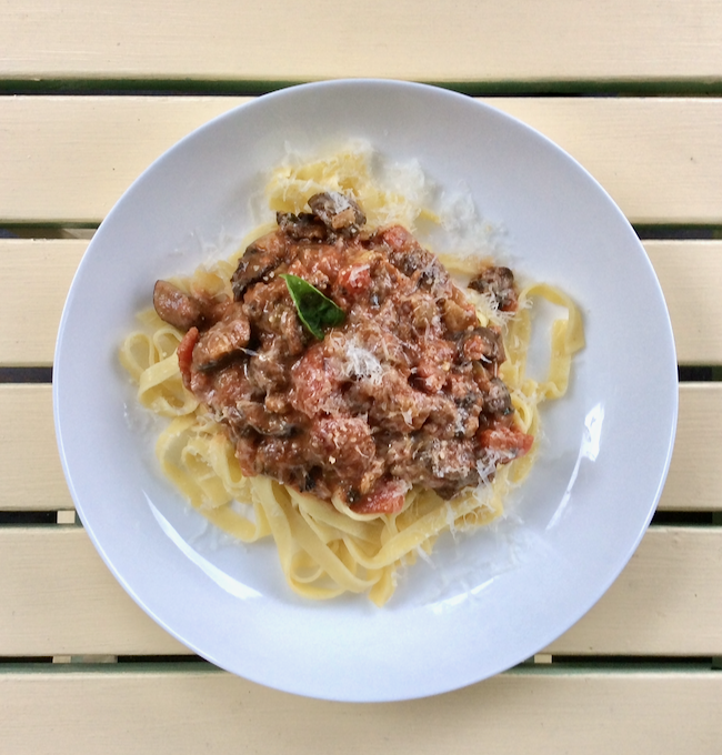 with Sautéed Mushrooms and Fresh Thyme