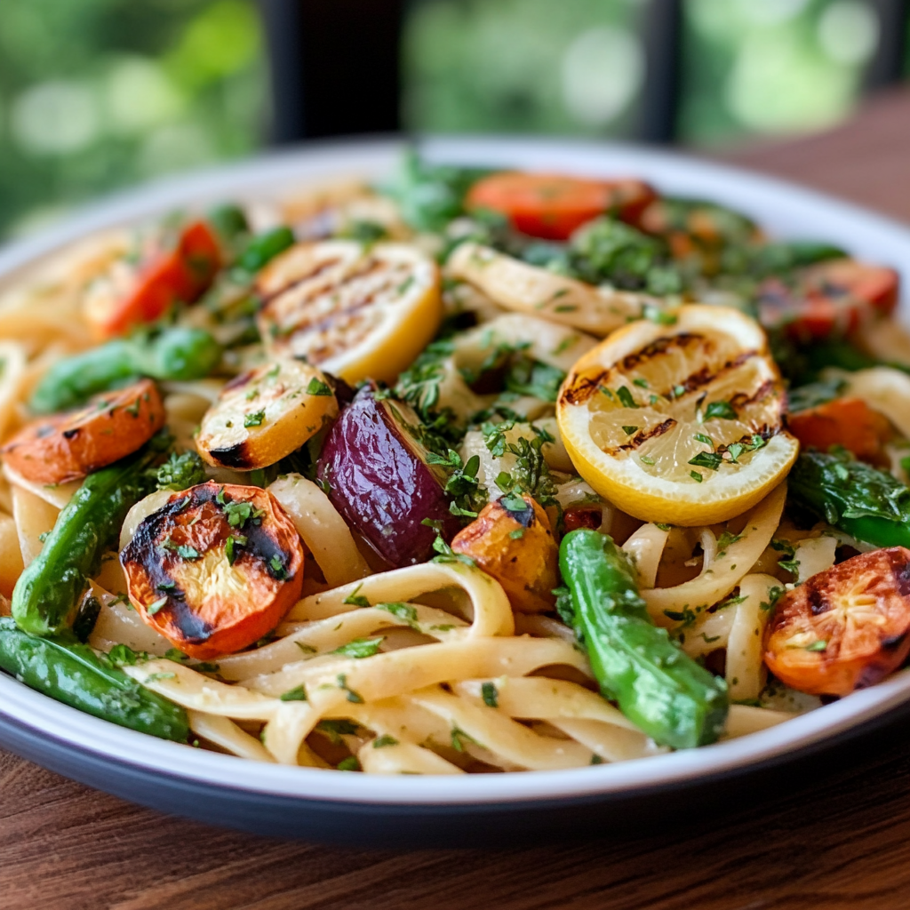 Lemon-Herb Pasta with Garden Greens