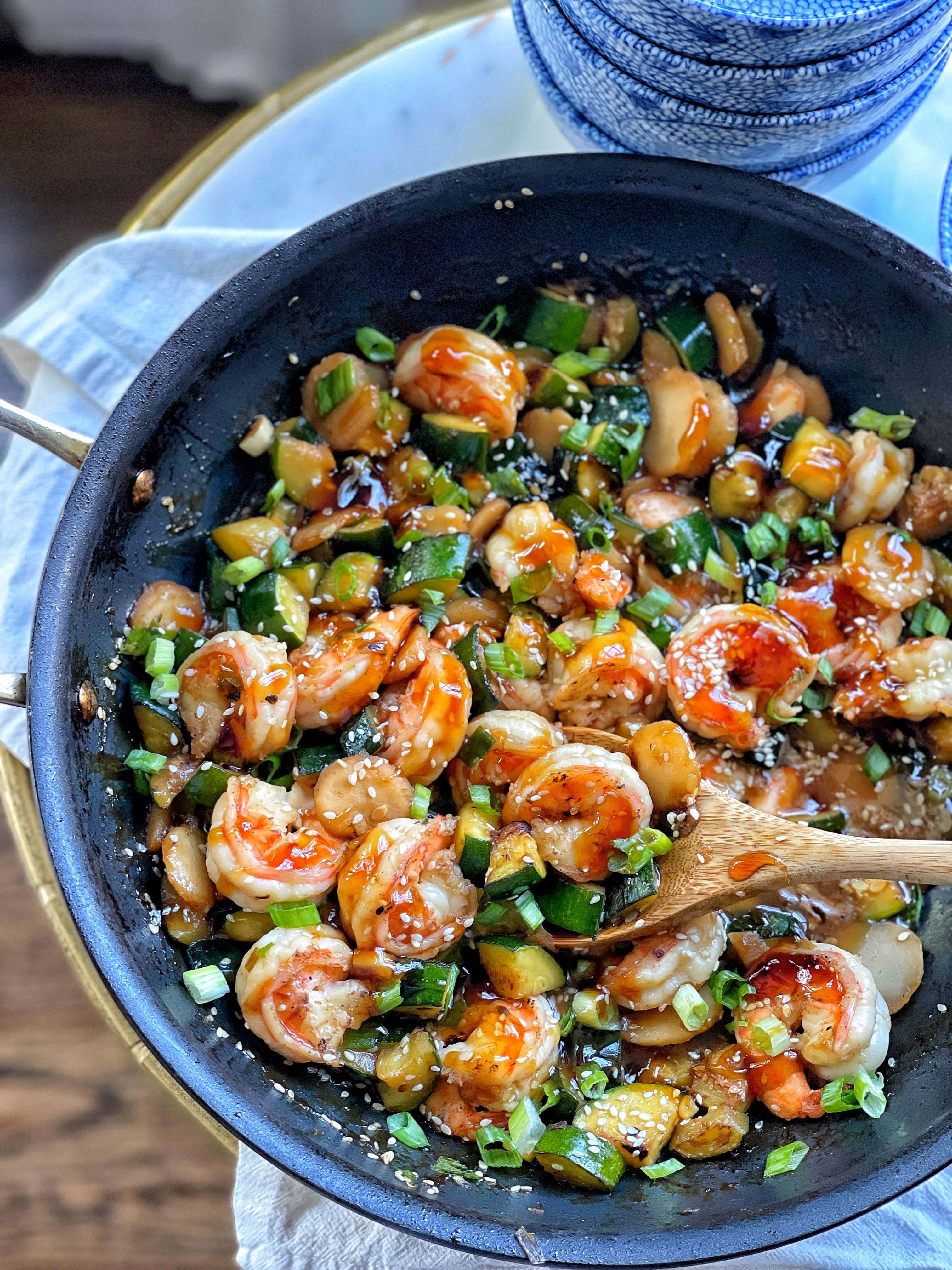 Cauliflower Rice Stir-Fry with Shrimp and Zucchini