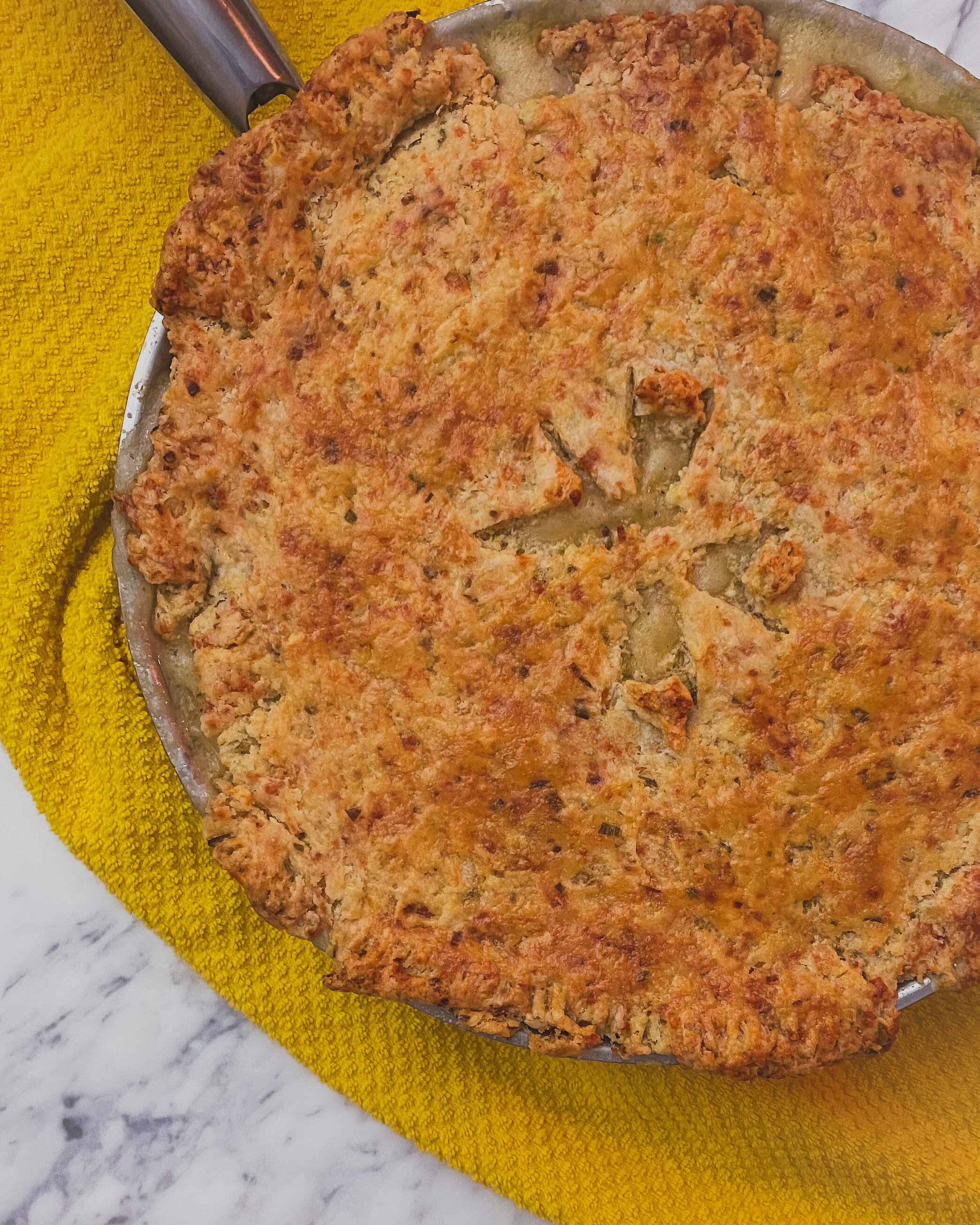 Sourdough-Fed Chicken Pot Pie with Carrot-Scallion Crust