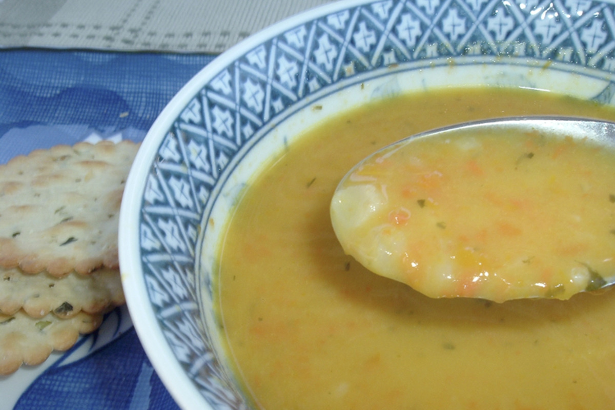 Creamy Potato and Carrot Soup with Chives