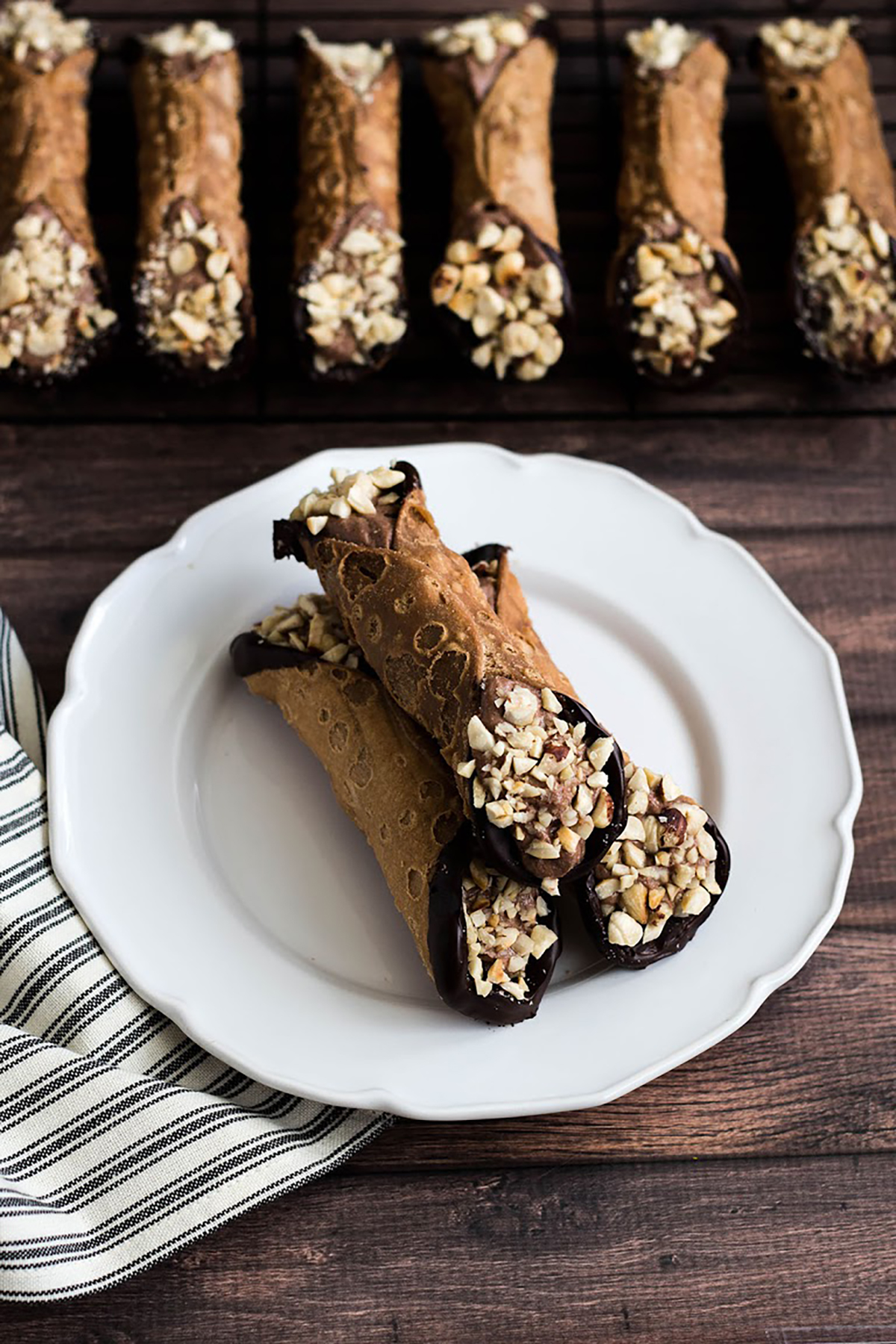 Sake-Infused Cannoli with Chocolate Hazelnut