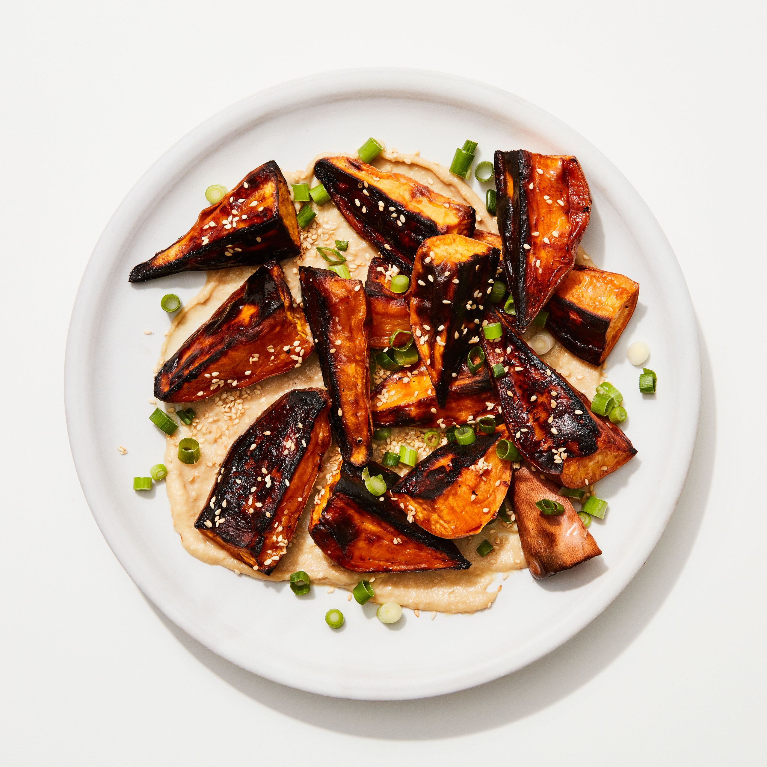 Miso-Tahini Roasted Sweet Potatoes