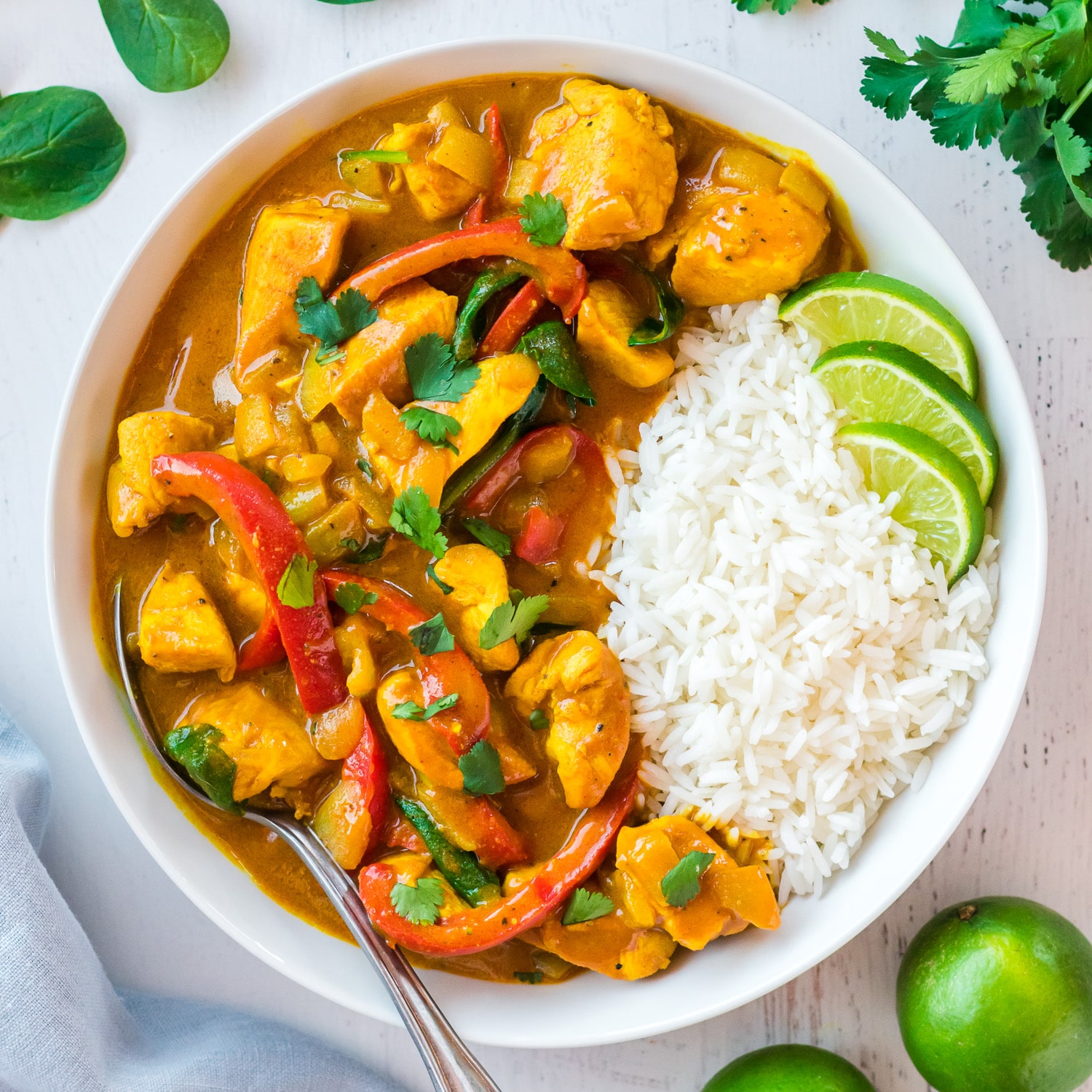 One-Pot Chicken Curry with Coconut Milk and Bell Peppers