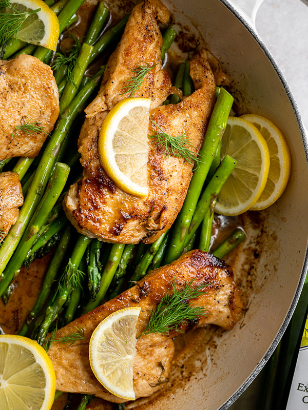Baked Lemon-Dill Chicken with Asparagus