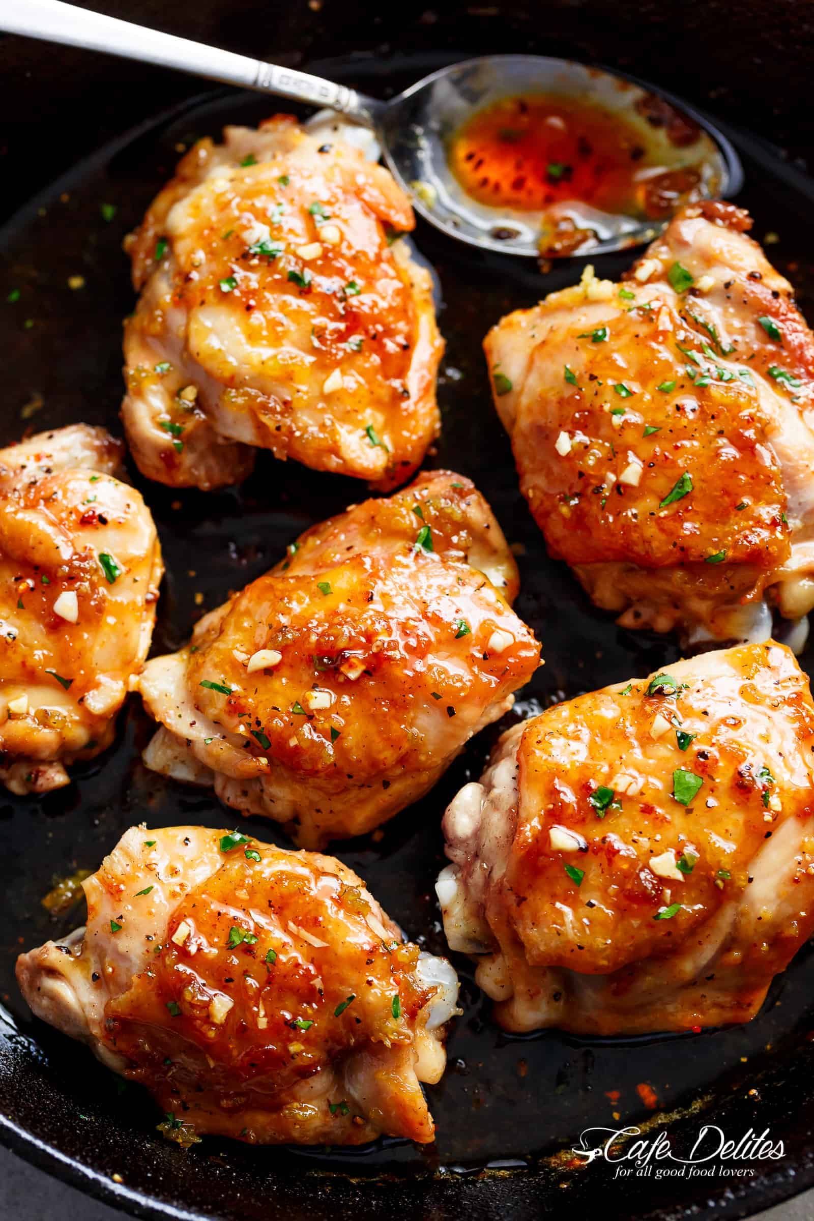 Honey-Glazed Mustard Chicken Thighs with Garlic Herb Rice