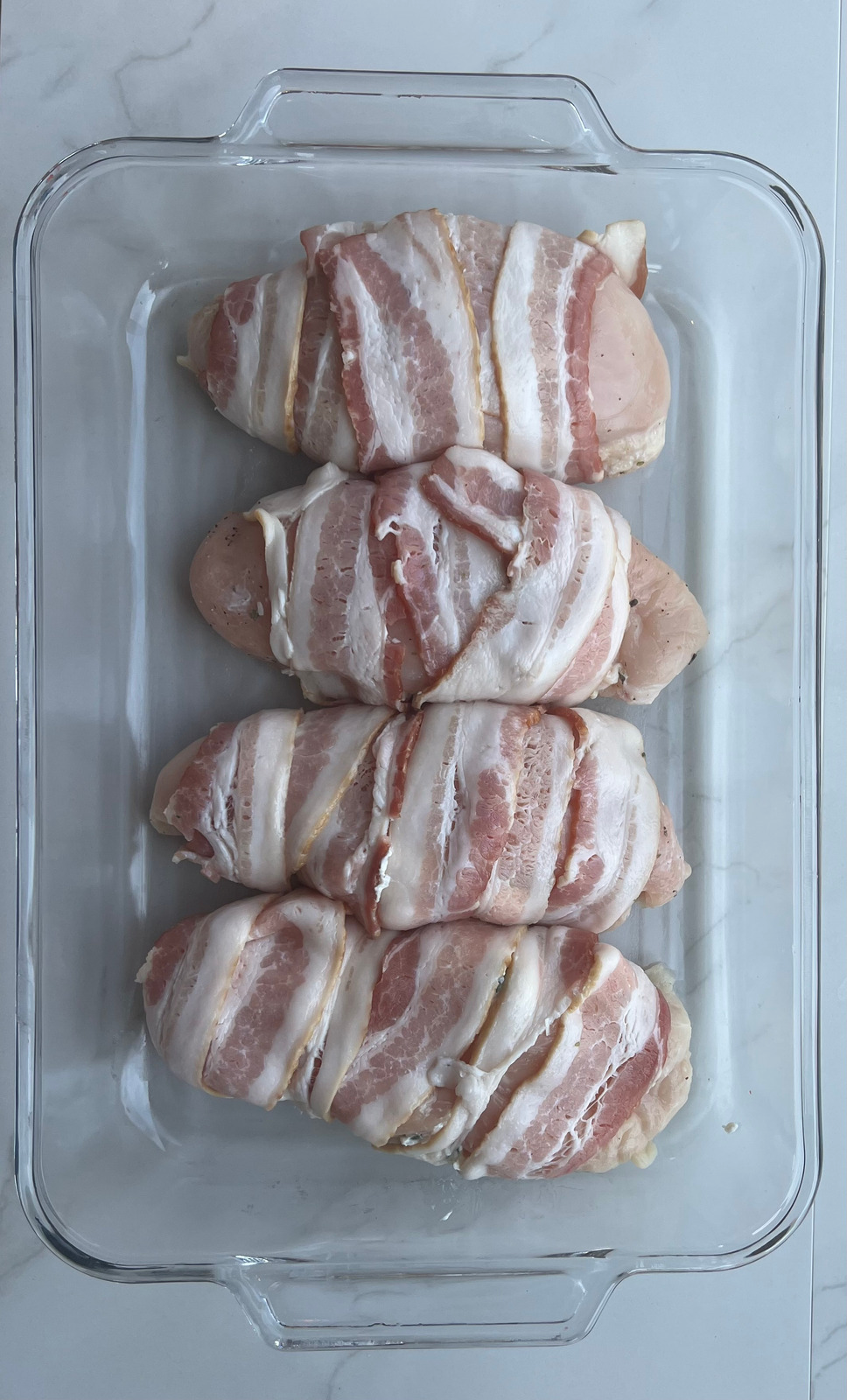 Bacon-Wrapped Chicken Thighs with Cream Cheese Sauce