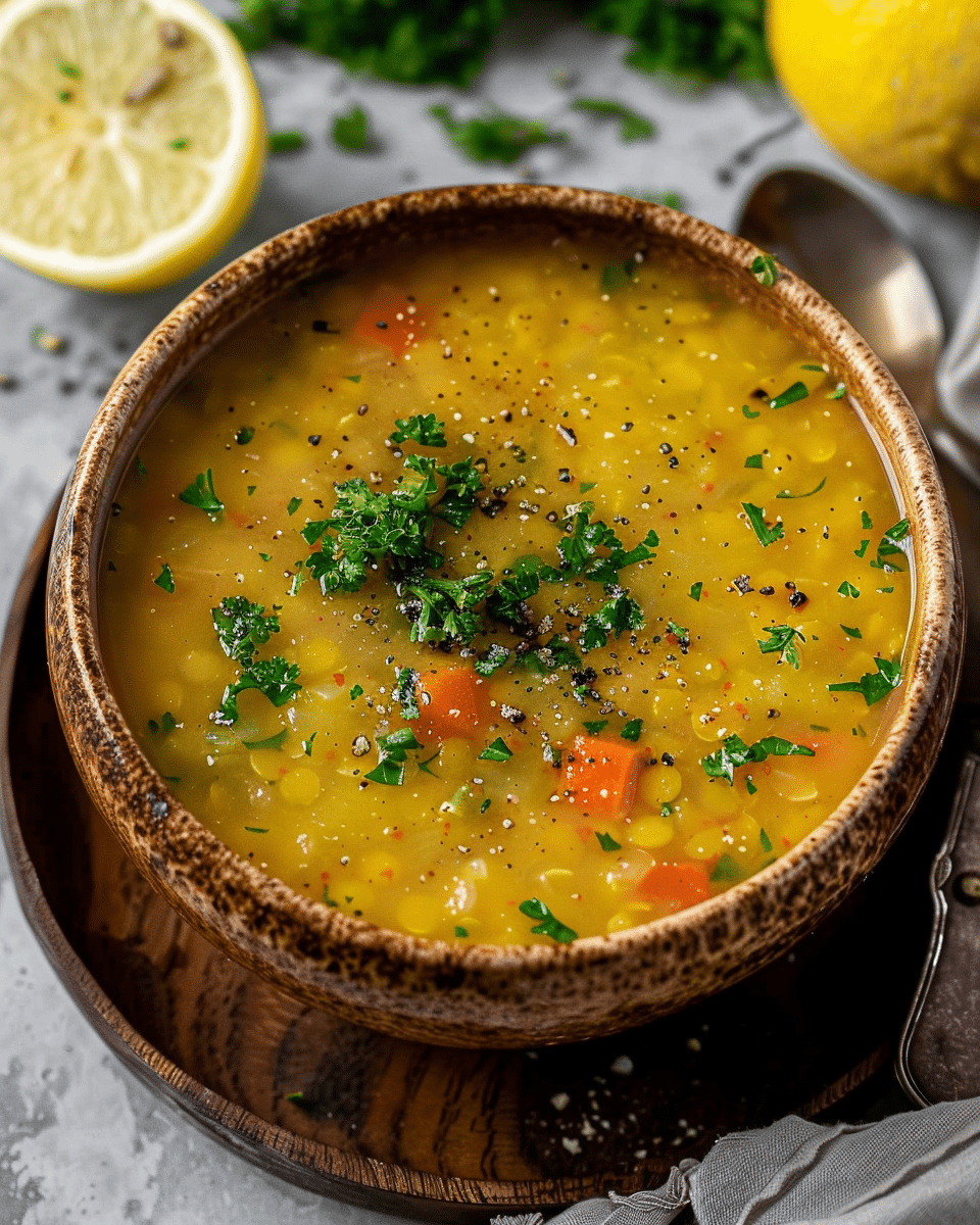 Slow-Cooked Lentil Soup with Lemon