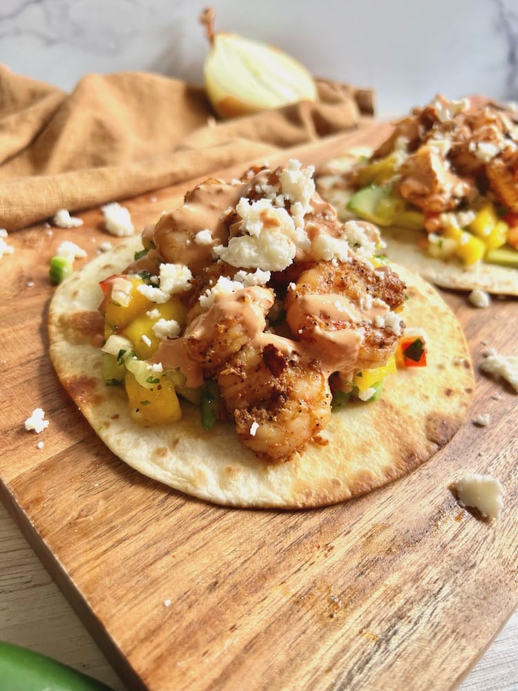 Shrimp Tostadas with Mango Salsa