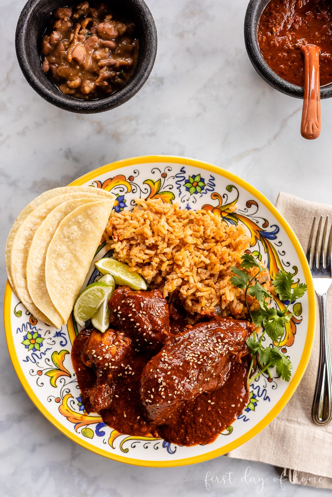 Mole-Braised Chicken with Rice