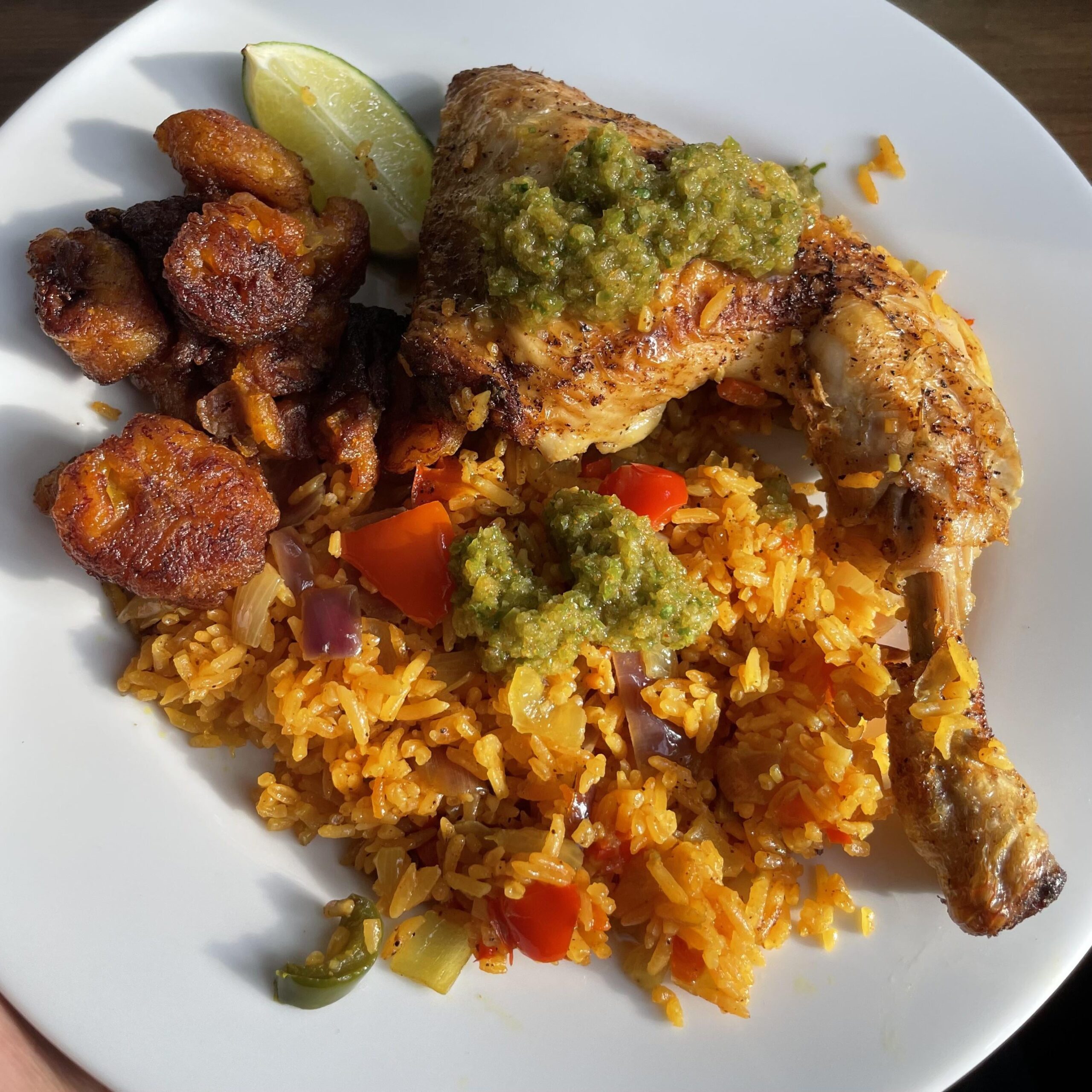 Sofrito-Infused Chicken with Fried Plantains