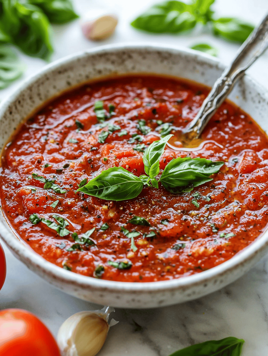 Slow-Simmered Tomato Sauce with Fresh Basil