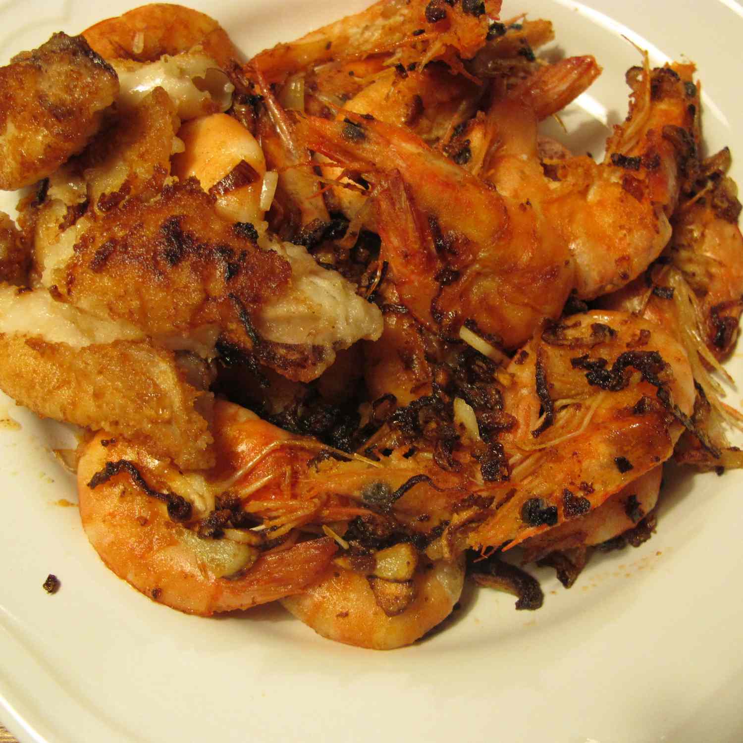 Pan-Fried Plantains with Garlic Shrimp
