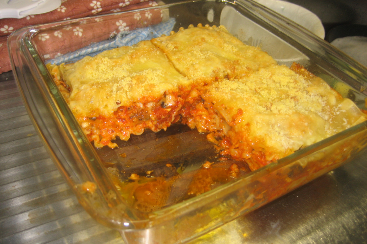 Layered Tomato-Basil Eggplant Lasagna