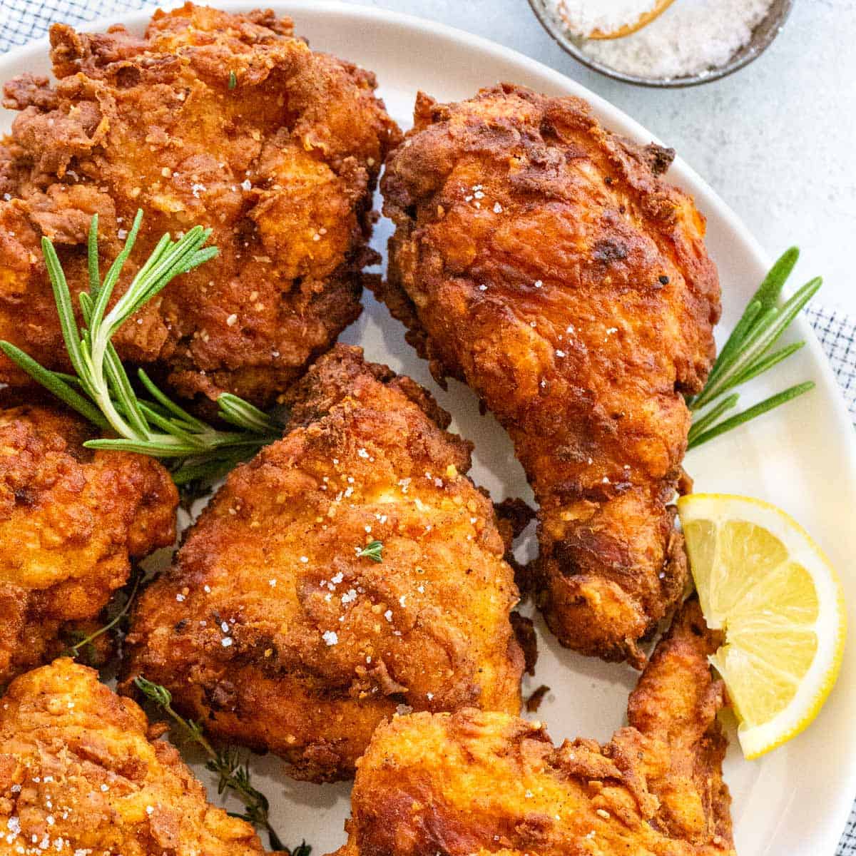 Buttermilk-Fried Chicken Thighs with Lemon and Thyme