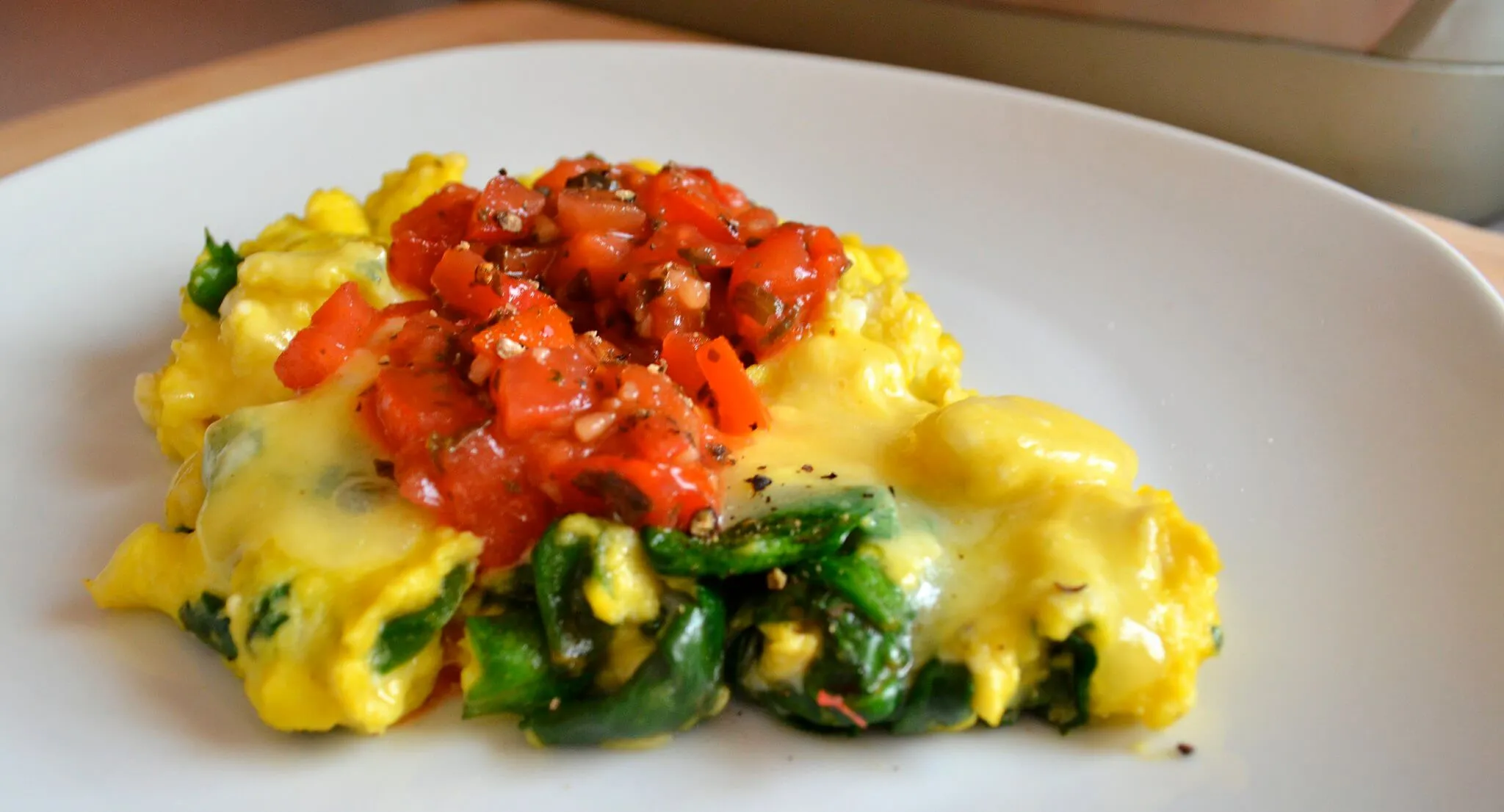 Herb-Scrambled Eggs with Fresh Spinach