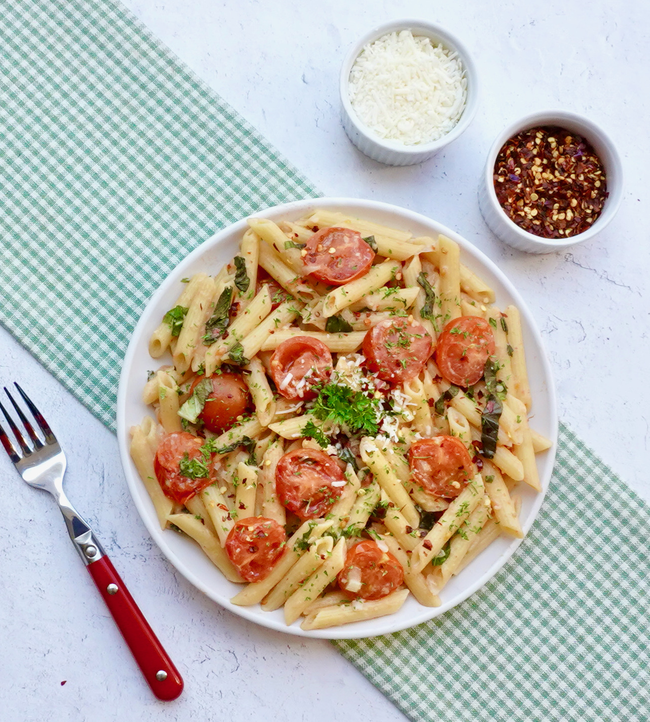 One-Pot Cherry Tomato Penne with Basil