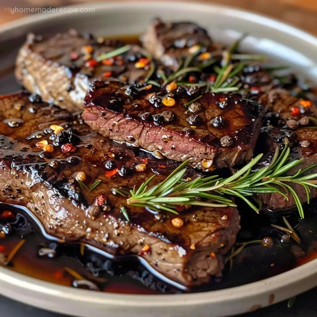 Herb-Marinated Steak with Balsamic Glaze
