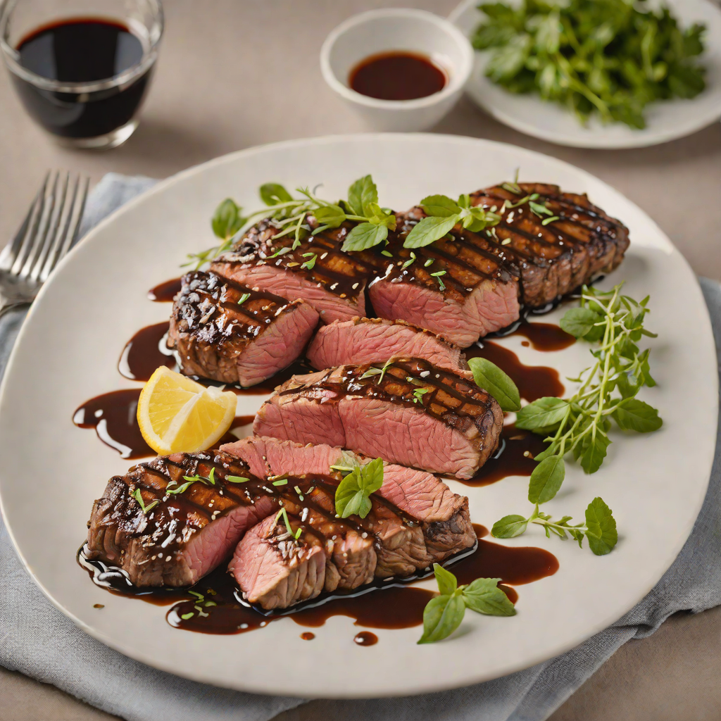 Herb-Marinated Steak with Balsamic Glaze