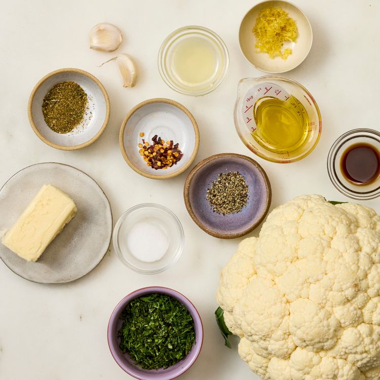 Smoky Mushroom Cauliflower Steak with Herb Butter