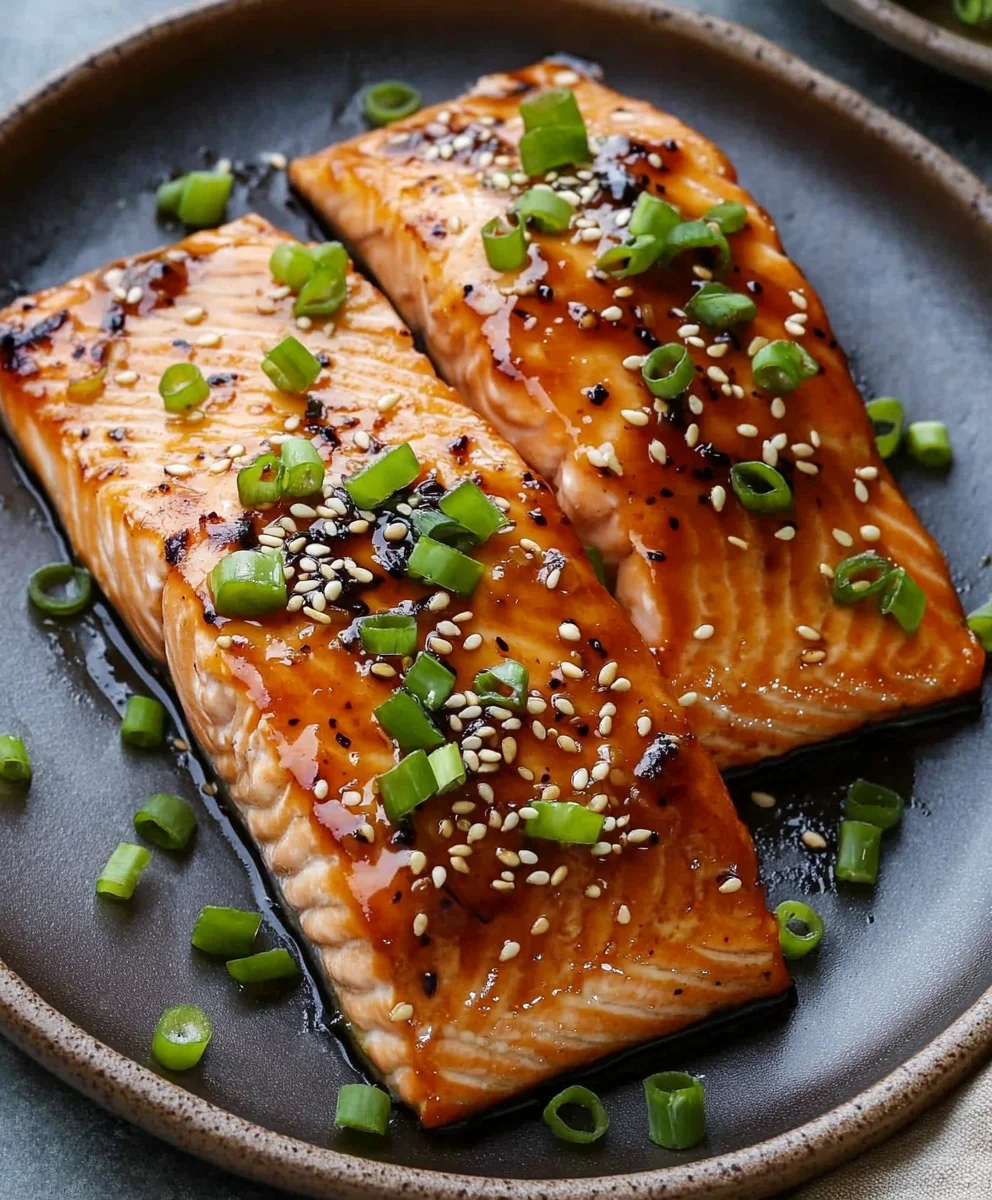 Miso-Glazed Salmon with Green Onions