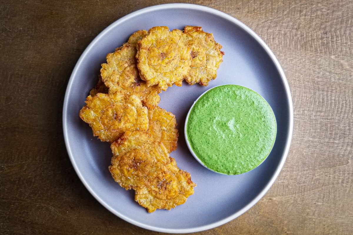 Pan-Fried Green Plantains with Garlic and Cilantro
