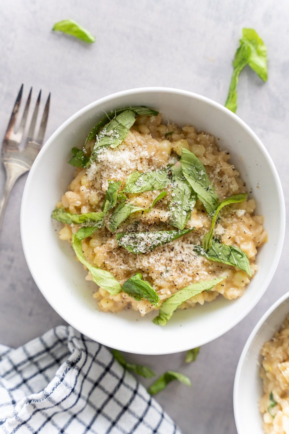 Corn and Basil Risotto with Parmesan