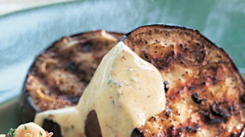 Mechouia-Style Grilled Eggplant with Garlic Yogurt