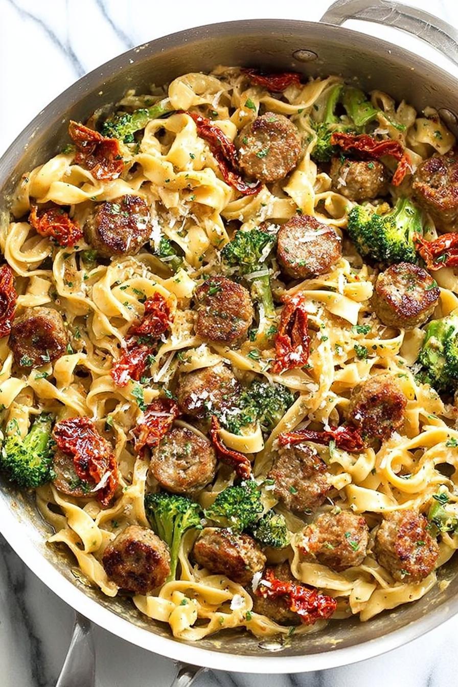 One Pot Sausage and Sun-Dried Tomato Pasta