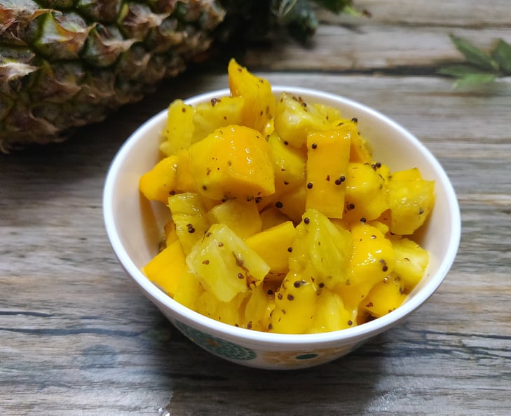 Rum-Infused Pineapple and Mango Salad