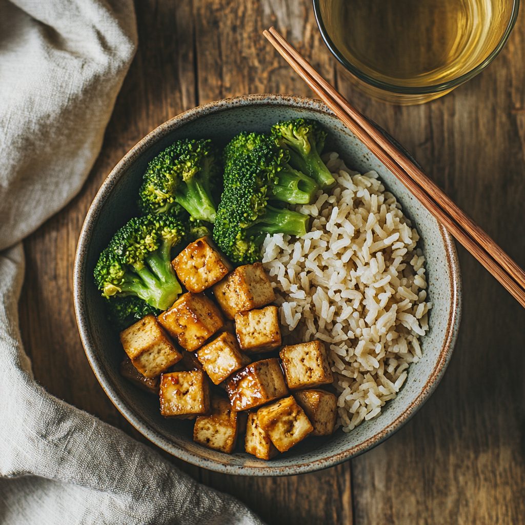 One-Pot Stir-Fried Tofu and Broccoli with Rice