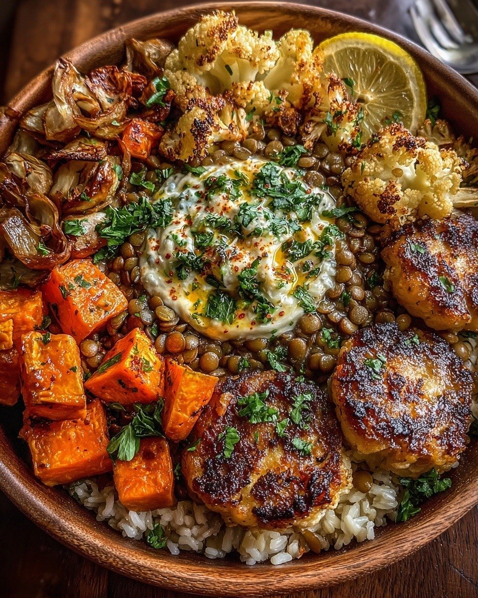 Simple Lentil and Rice Bowl with Herbs