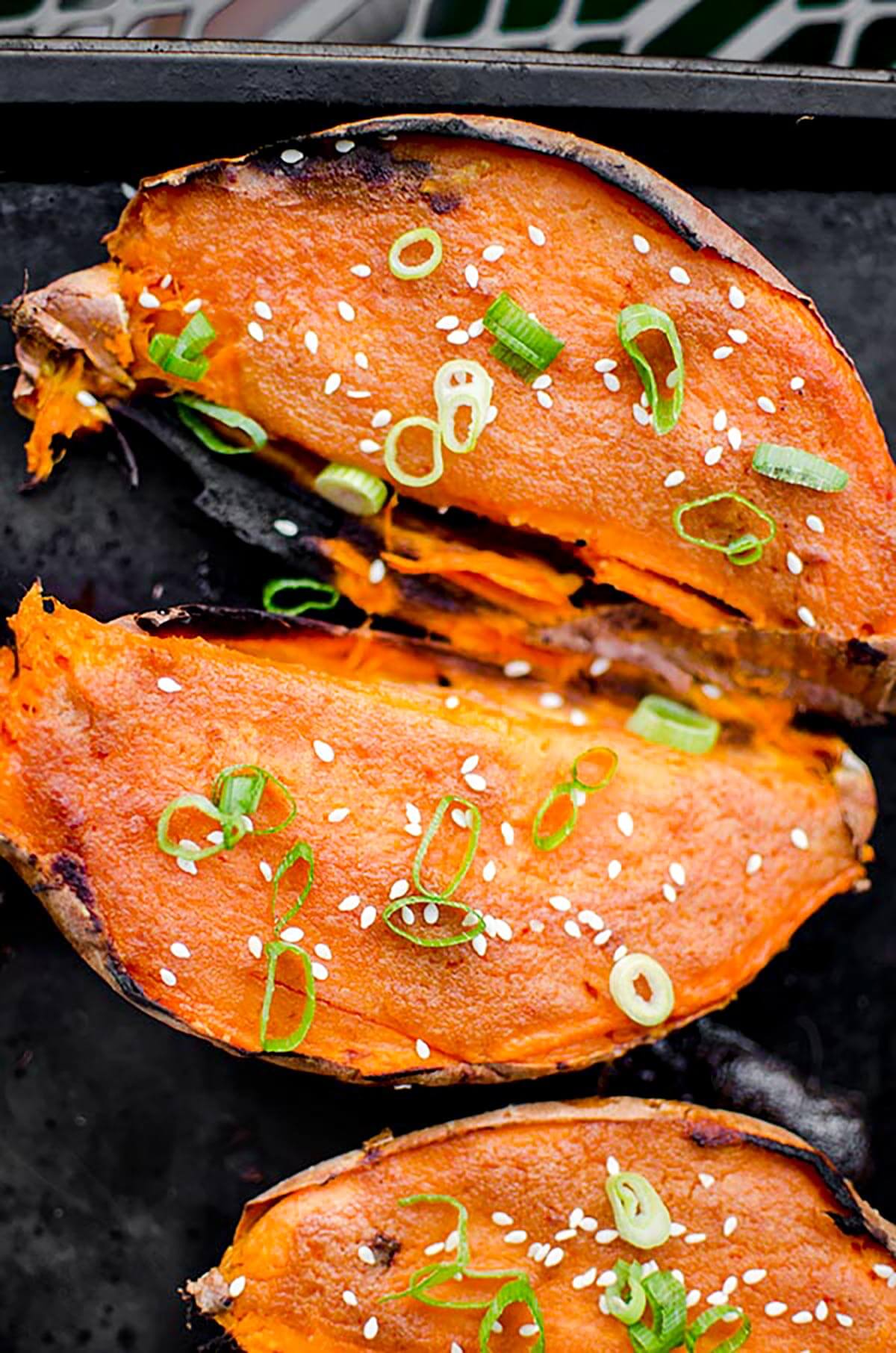 Miso-Glazed Roasted Sweet Potatoes with Sesame and Scallions