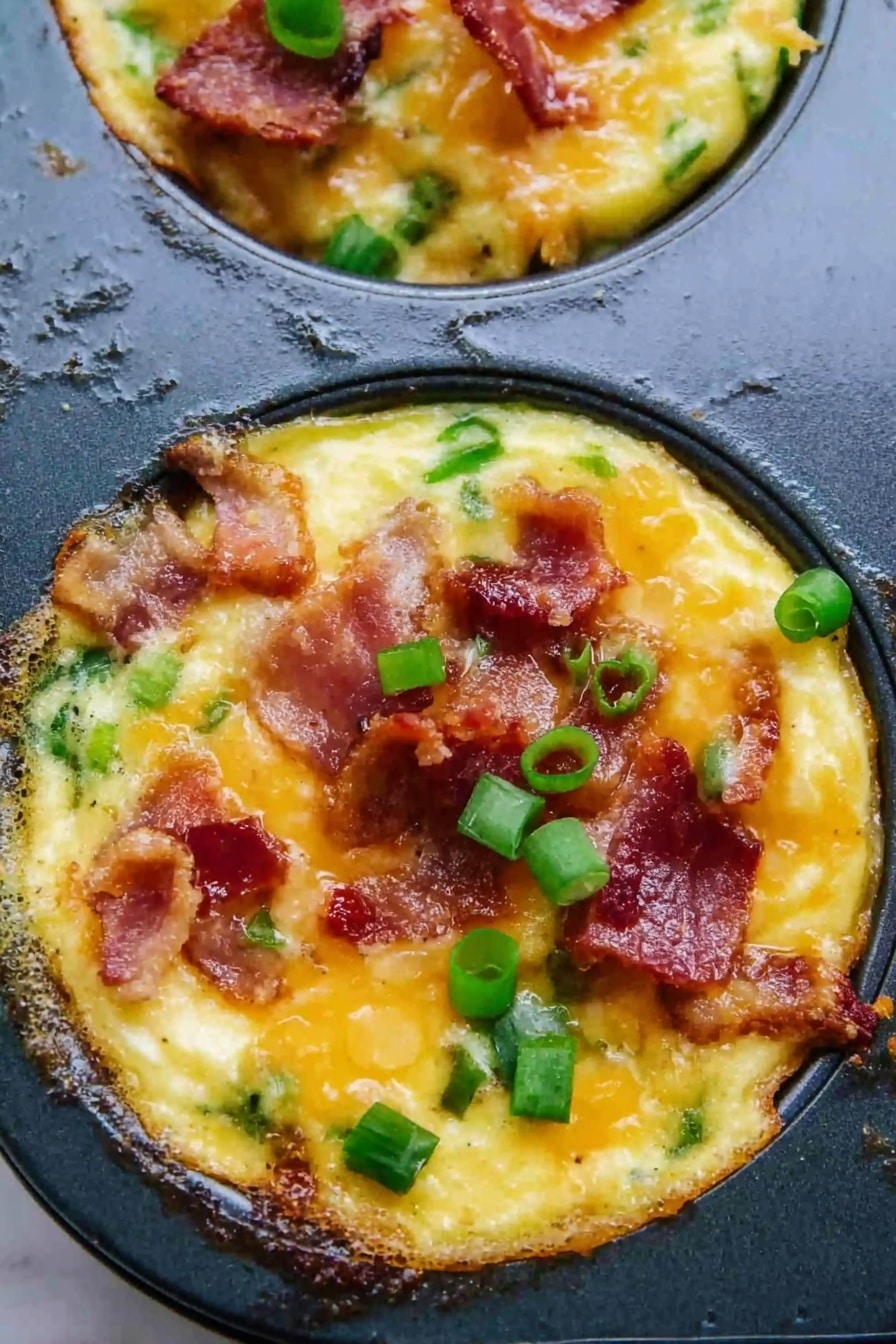 Baked Bacon and Cheddar Egg Muffins