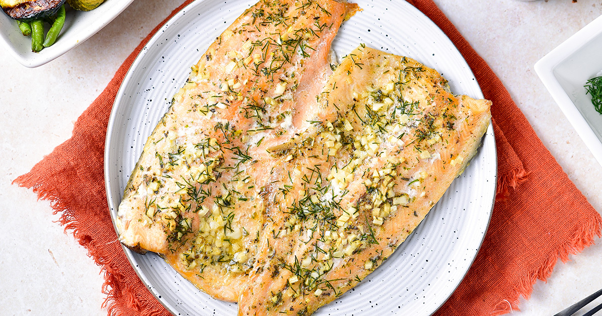 Baked Lake Trout with Garlic Butter