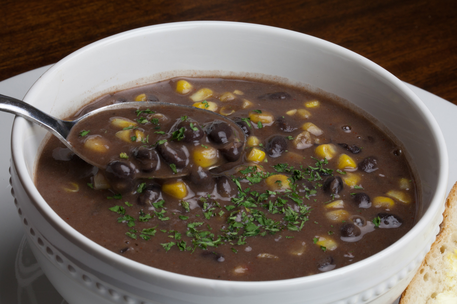 Stewed Black Bean Soup with Coconut Milk