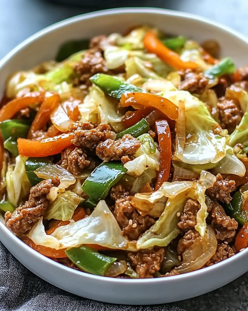 Beef and Cabbage Stir-Fry with Ginger
