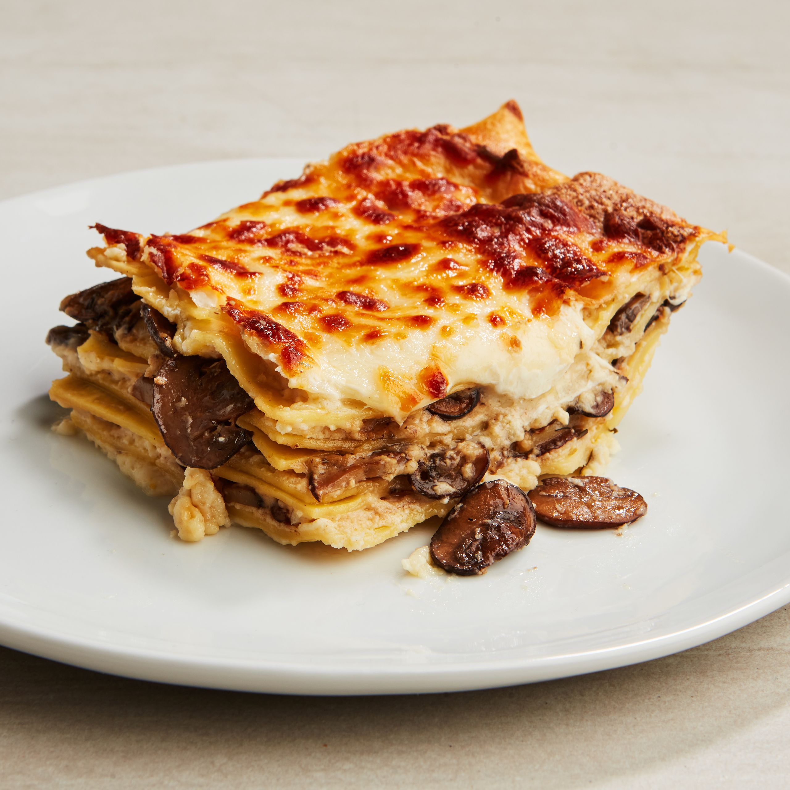 Mushroom Cream Layered Lasagna