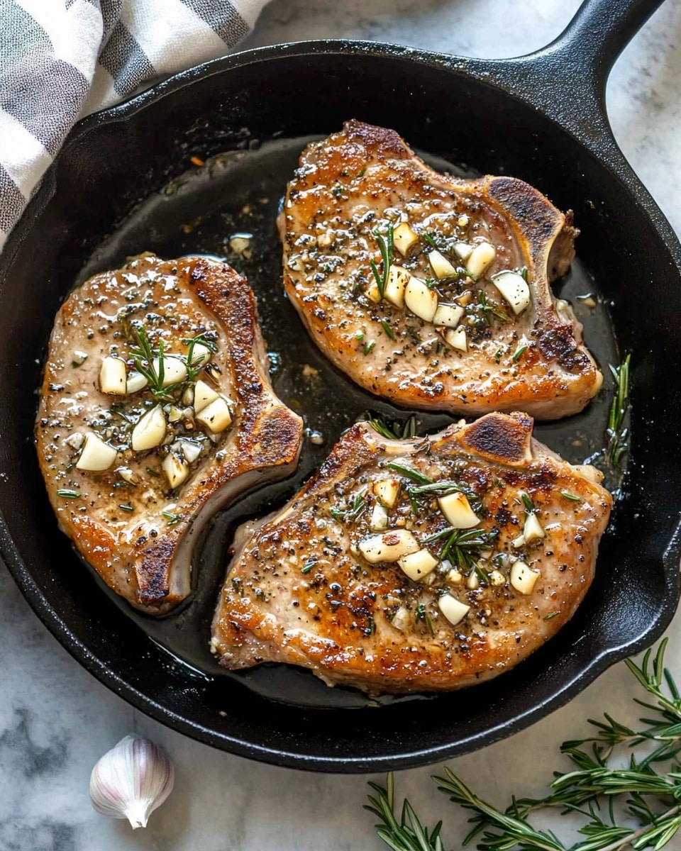 Herb-Roasted Pork Chops with Garlic and Rosemary