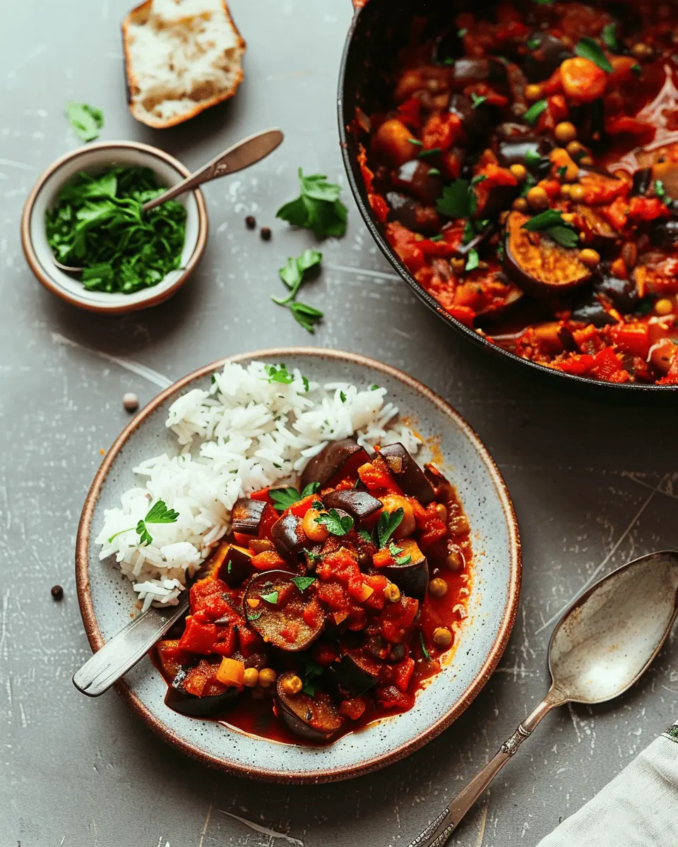 Spiced Eggplant and Tomato Stew with Cumin