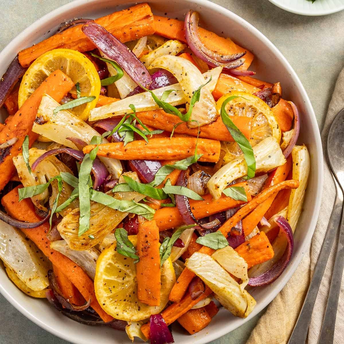 Roasted Fennel and Carrot Medley with Rosemary
