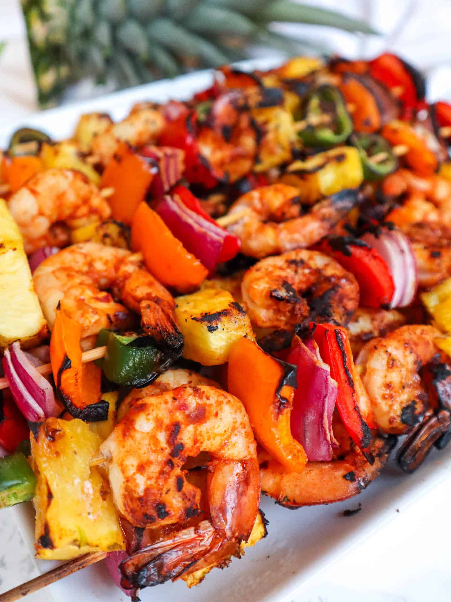 Grilled Pineapple and Shrimp Skewers