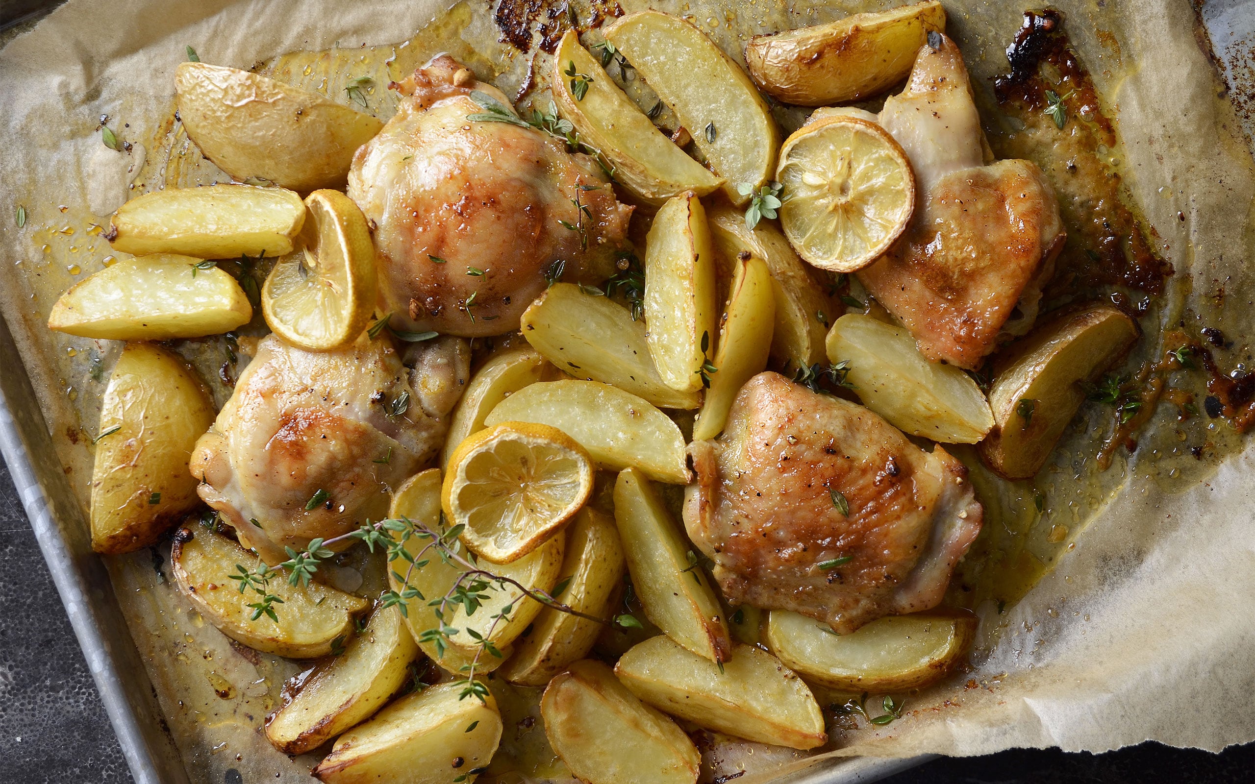 Roasted Lemon-Caper Chicken Thighs