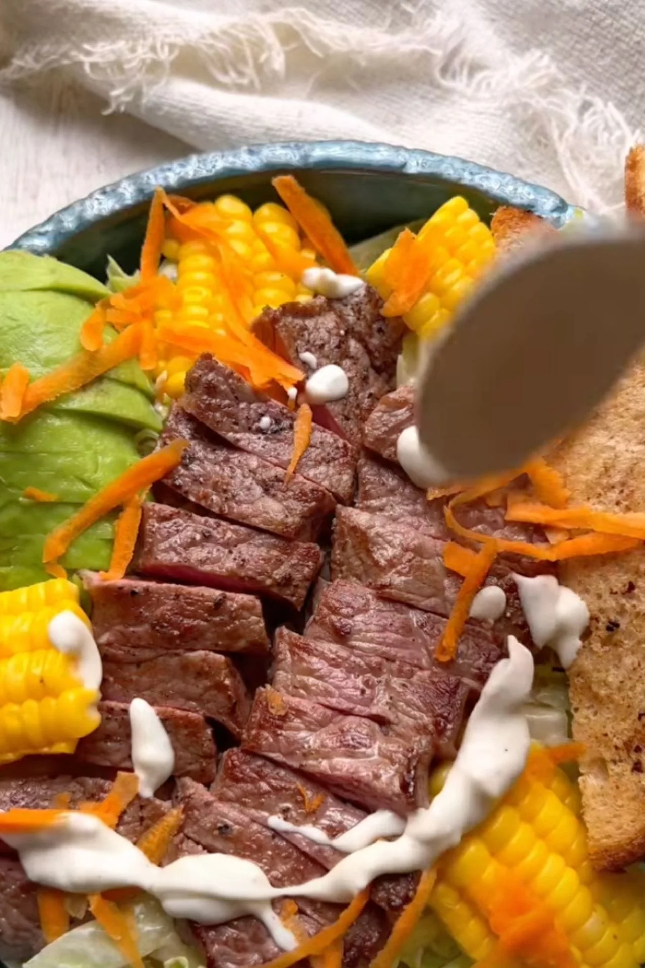Cauliflower 'Steak' Salad with Blue Cheese Dressing