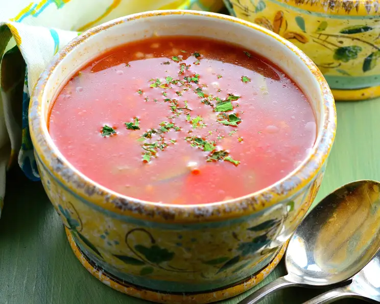 Simmered Tomato and Garden Vegetable Soup