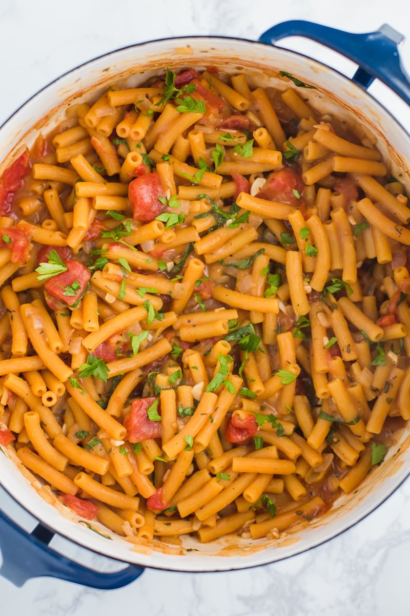 One-Pot Lentil Tomato Pasta