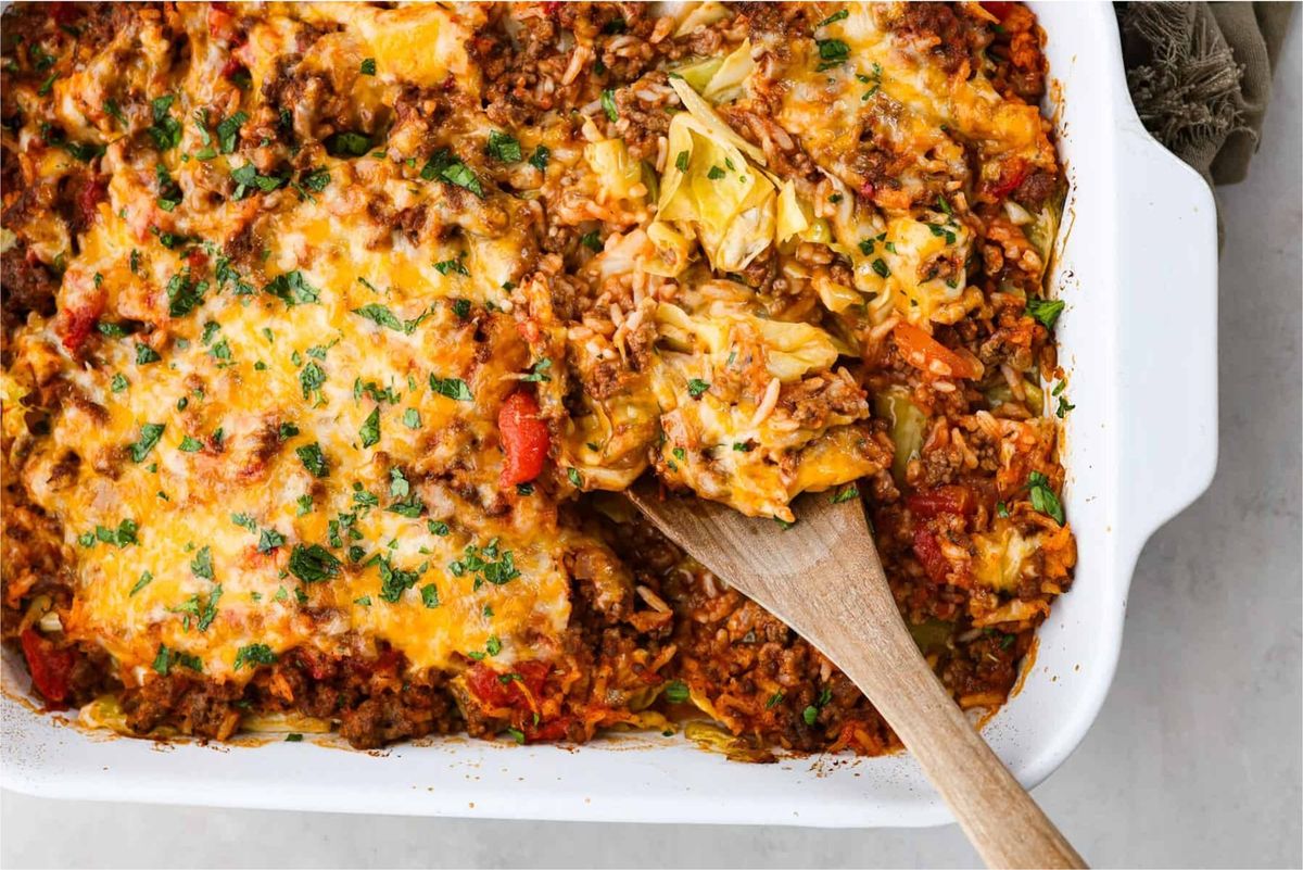 Layered Plantain and Ground Beef Casserole with Tomato Sauce