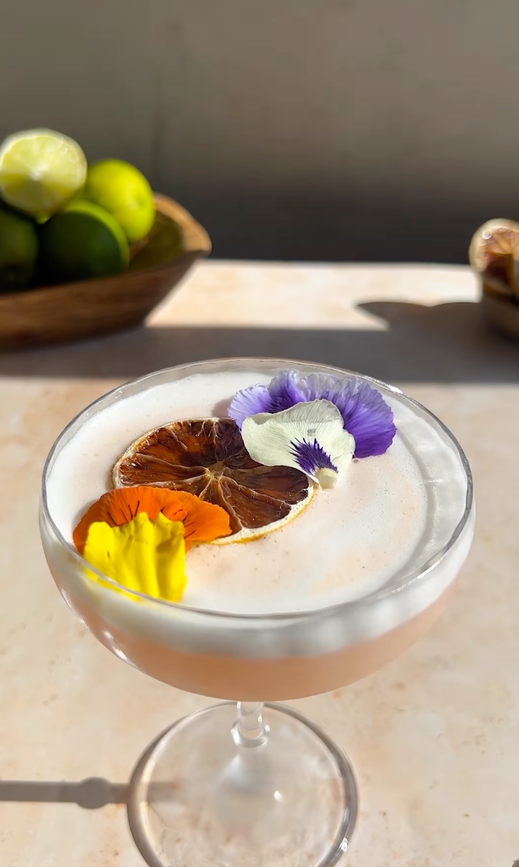 Guava Rum Sour with Egg White