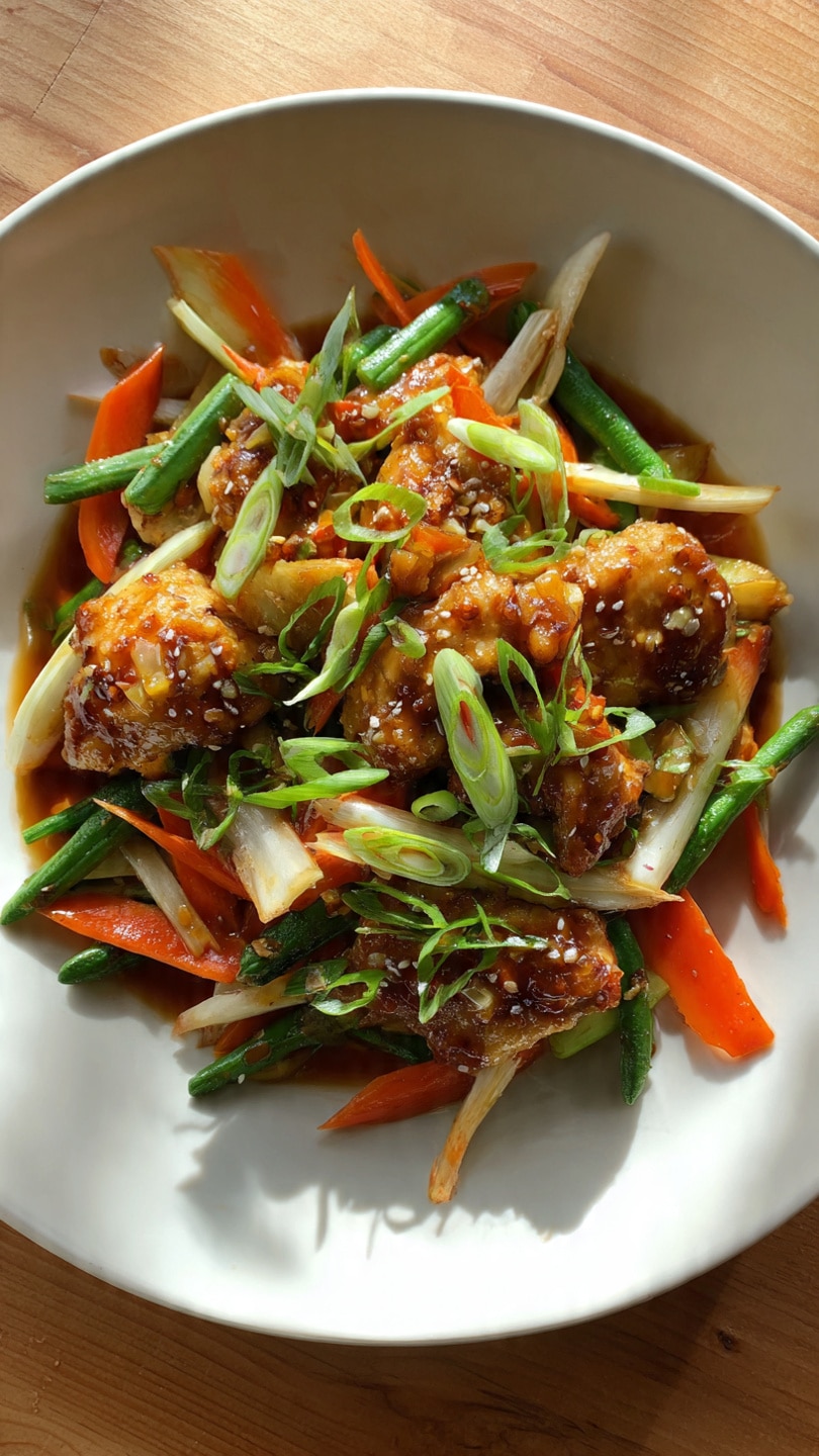 Soy-Ginger Glazed Chicken with Stir-Fried Vegetables